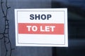 Shop to let sign due to closed business