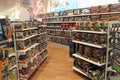 Wide selection of toys in children`s store. Inside toy shop