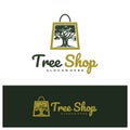 Shop Tree logo design concept vector. Tree Shop Logo Design Template. Creative Symbol. Icon Royalty Free Stock Photo