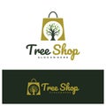 Shop Tree logo design concept vector. Tree Shop Logo Design Template. Creative Symbol. Icon Royalty Free Stock Photo