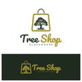 Shop Tree logo design concept vector. Tree Shop Logo Design Template. Creative Symbol. Icon Royalty Free Stock Photo