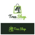 Shop Tree logo design concept vector. Tree Shop Logo Design Template. Creative Symbol. Icon Royalty Free Stock Photo