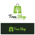Shop Tree logo design concept vector. Tree Shop Logo Design Template. Creative Symbol. Icon Royalty Free Stock Photo