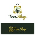 Shop Tree logo design concept vector. Tree Shop Logo Design Template. Creative Symbol. Icon Royalty Free Stock Photo