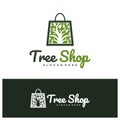 Shop Tree logo design concept vector. Tree Shop Logo Design Template. Creative Symbol. Icon Royalty Free Stock Photo