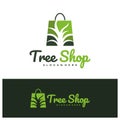 Shop Tree logo design concept vector. Tree Shop Logo Design Template. Creative Symbol. Icon Royalty Free Stock Photo
