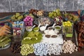 Shop of Turkish sweets and Turkish Delight with Pistachio. Turkish sweets with hazelnuts, almond and nougat. Sweets and