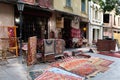 Shop where they sell a variety of types and forms of carpets for the home.