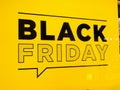 Shop window poster sign for Black Friday sale offers. Royalty Free Stock Photo