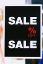 Shop Window With Sale Sign at shopping mall Royalty Free Stock Photo