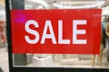 Shop Window With Sale Sign at shopping mall Royalty Free Stock Photo