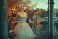 Shop window of a wedding dress shop