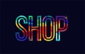 shop word typography design in rainbow colors logo