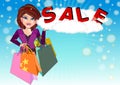 Shopaholic Girl Royalty Free Stock Photo