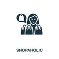 Shopaholic icon. Monochrome simple line Retail icon for templates, web design and infographics