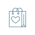 Shopaholic line icon concept. Shopaholic flat vector symbol, sign, outline illustration.