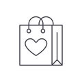 Shopaholic line icon concept. Shopaholic vector linear illustration, symbol, sign