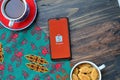 shopee app on smartphone, popular marketplace in indonesia and asia