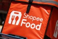 Shopee Food Logo On Container Bag Royalty Free Stock Photo