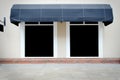 Shopfront vintage store front with canvas awnings