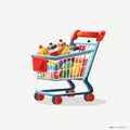 shoping cart vector flat minimalistic isolated illustration