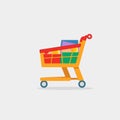 shoping cart vector flat minimalistic isolated illustration