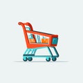 shoping cart vector flat minimalistic isolated illustration