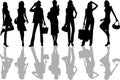 Shoping Girls - vector illustration