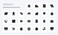 25 Shoping Retail And Video Game Elements Solid Glyph icon pack