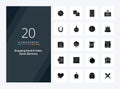 20 Shoping Retail And Video Game Elements Solid Glyph icon for presentation