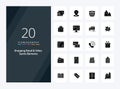 20 Shoping Retail And Video Game Elements Solid Glyph icon for presentation