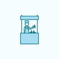 shopkeeper 2 colored line icon. Simple colored element illustration. shopkeeper outline symbol design from shopping mall set