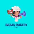 Indian bakery vector mascot logo