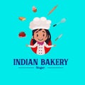 Indian bakery vector mascot logo