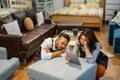 shopkeeper man and woman looking lethargic after a day at work