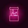 shopkeeper outline icon. Elements of Mall Shopping center in neon style icons. Simple icon for websites, web design, mobile app,