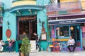 Shopkeepers and restaurant owners wait for customers in the colorful Goden Horn neighborhood of Istanbul