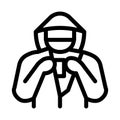 Shoplifter with Goods Icon Vector Outline Illustration