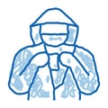 Shoplifter with Goods doodle icon hand drawn illustration