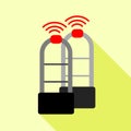 Shoplifter scanner icon, flat style