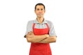 Shopman ready to serve Royalty Free Stock Photo