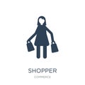 shopper icon in trendy design style. shopper icon isolated on white background. shopper vector icon simple and modern flat symbol