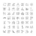 Shopper linear icons, signs, symbols vector line illustration set