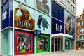 Shoppers pass a boarded up Gap shop on Oxford Street, London Royalty Free Stock Photo