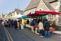 Shoppers browsing the market stalls in street market