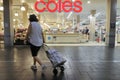 Shoppers in Coles Supermarket in Brisbane Queensland Australia