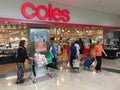 Shoppers in Coles Supermarket in melburne Australia