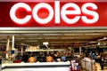 Shoppers in Coles Supermarket in Melbourne Australia