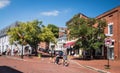 Shoppers cross the road at Main Street corner in Annapolis. Maryland