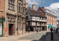 Shoppers on Cross Street in Oswestry Shropshire